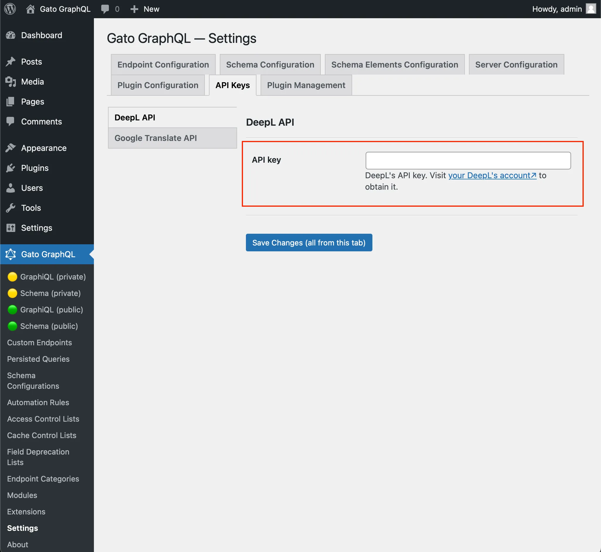 DeepL API anahtarını ayarlama