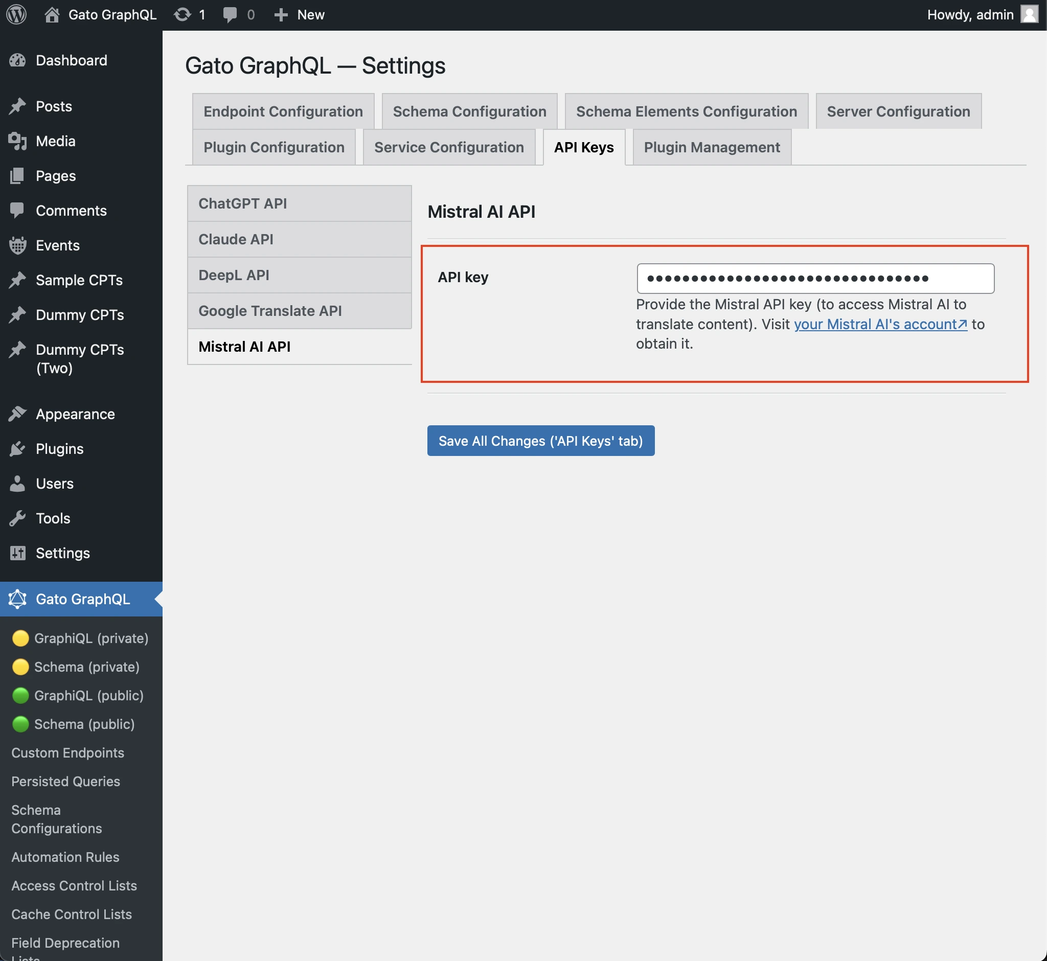 Mistral AI API anahtarını ayarlama