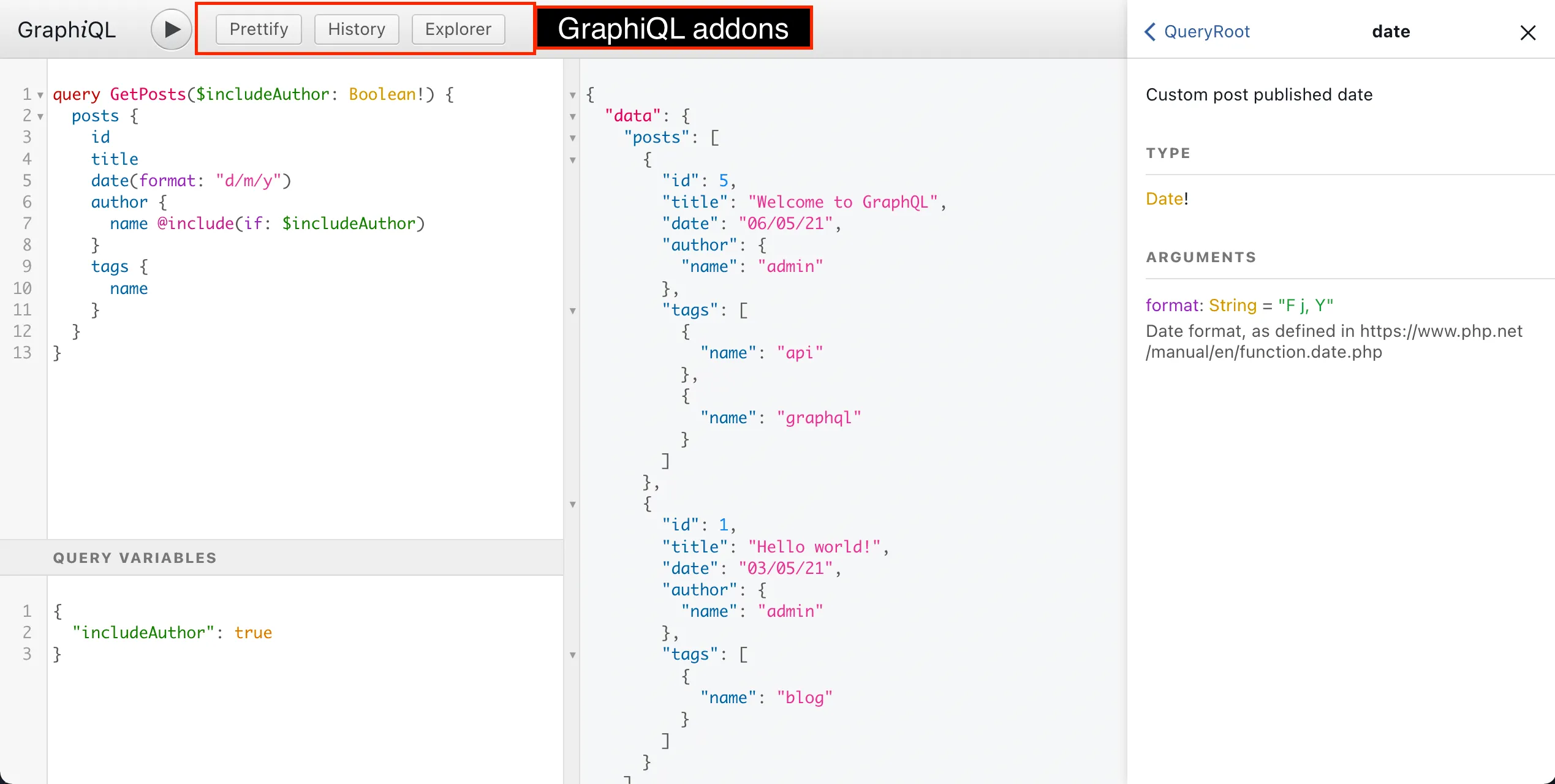 GraphiQL eklentileri GraphiQL eklentileri