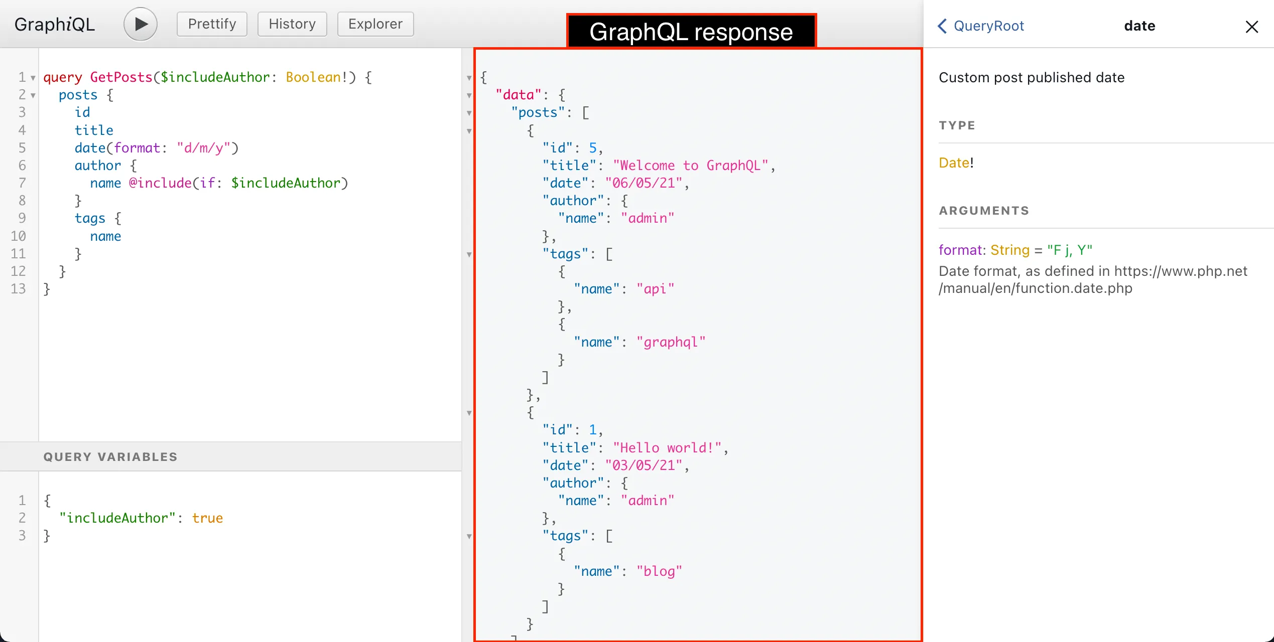GraphQL query yanıtı GraphQL query yanıtı