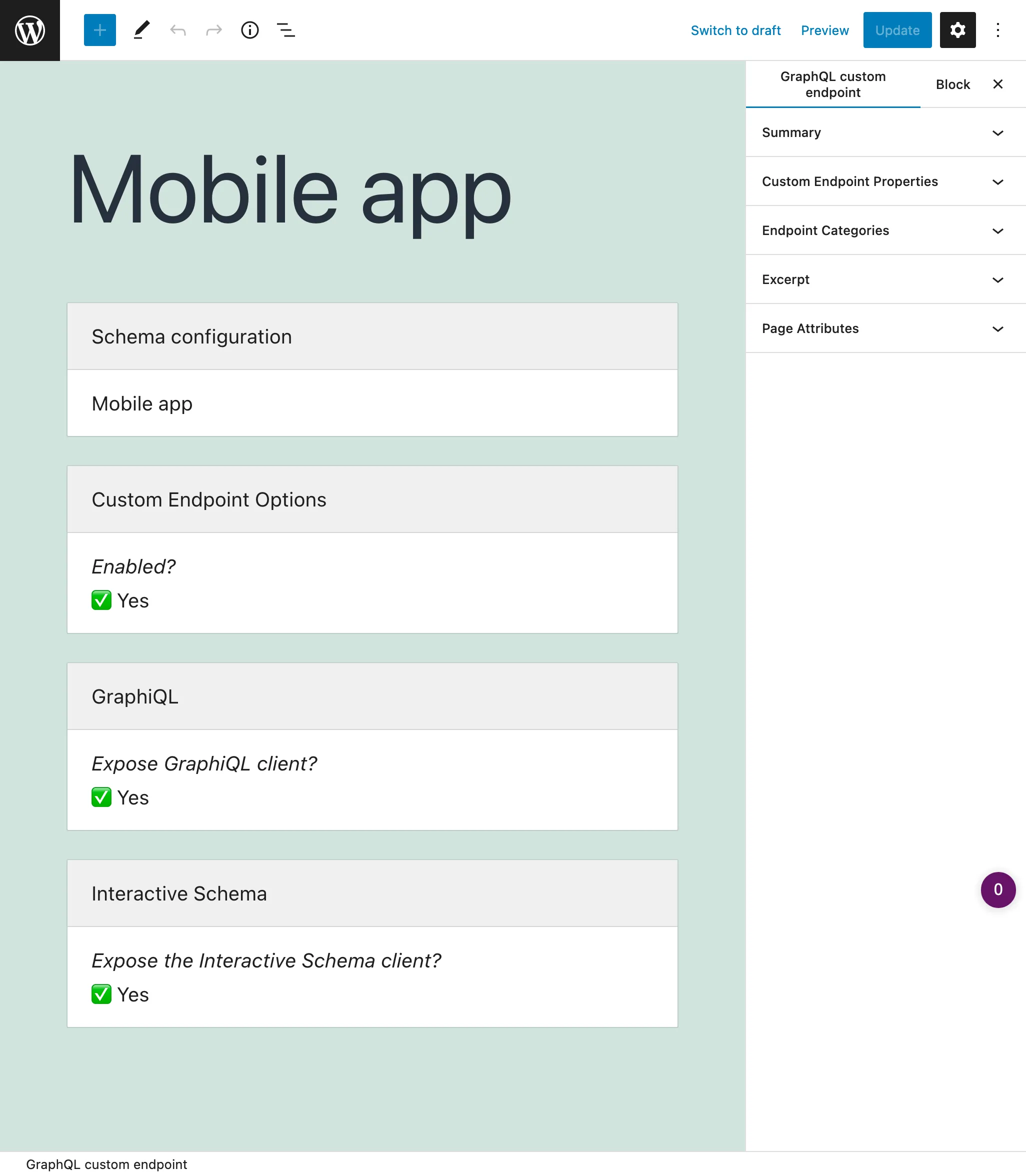 Editördeki Custom Endpoint