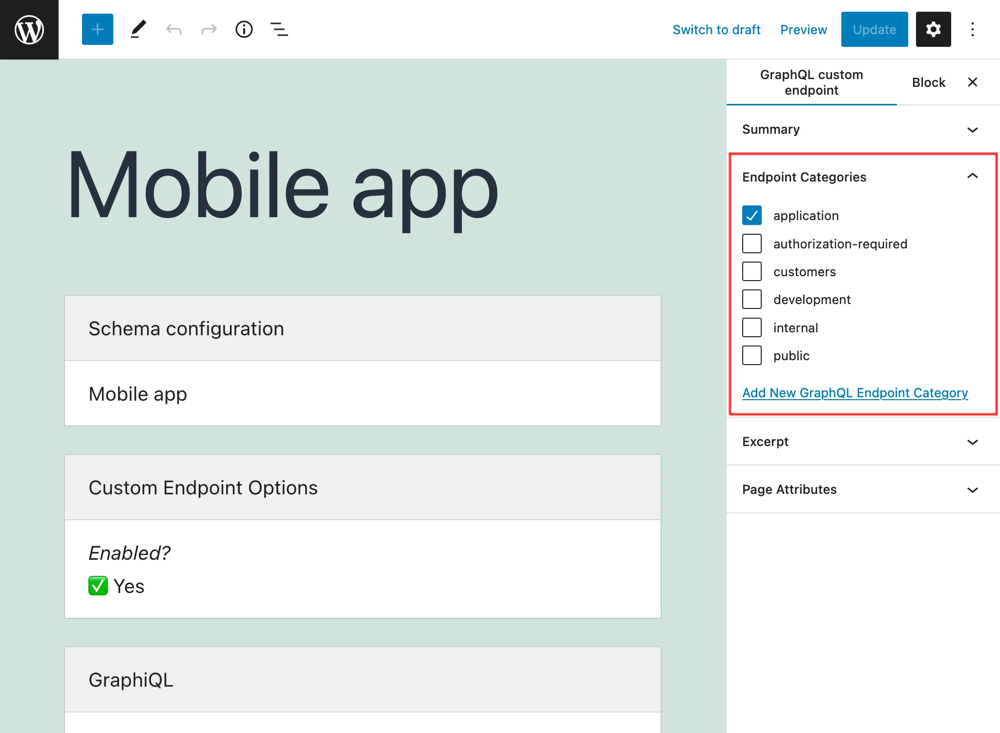 Custom Endpoint düzenlenirken endpoint kategorileri Custom Endpoint düzenlenirken endpoint kategorileri