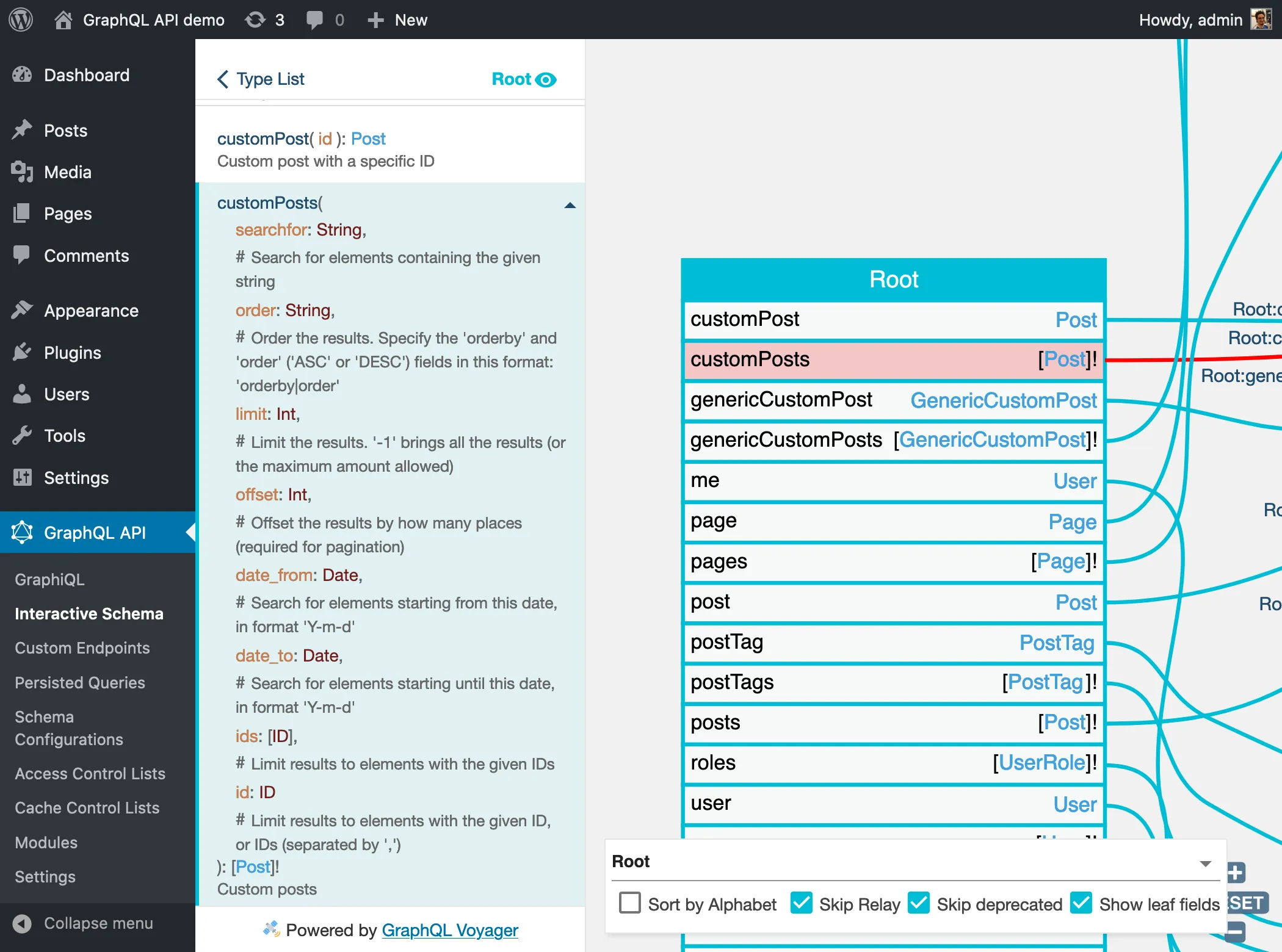 `customPosts` alanı `Post` tipine çözümlenir customPosts alanı Post tipine çözümlenir