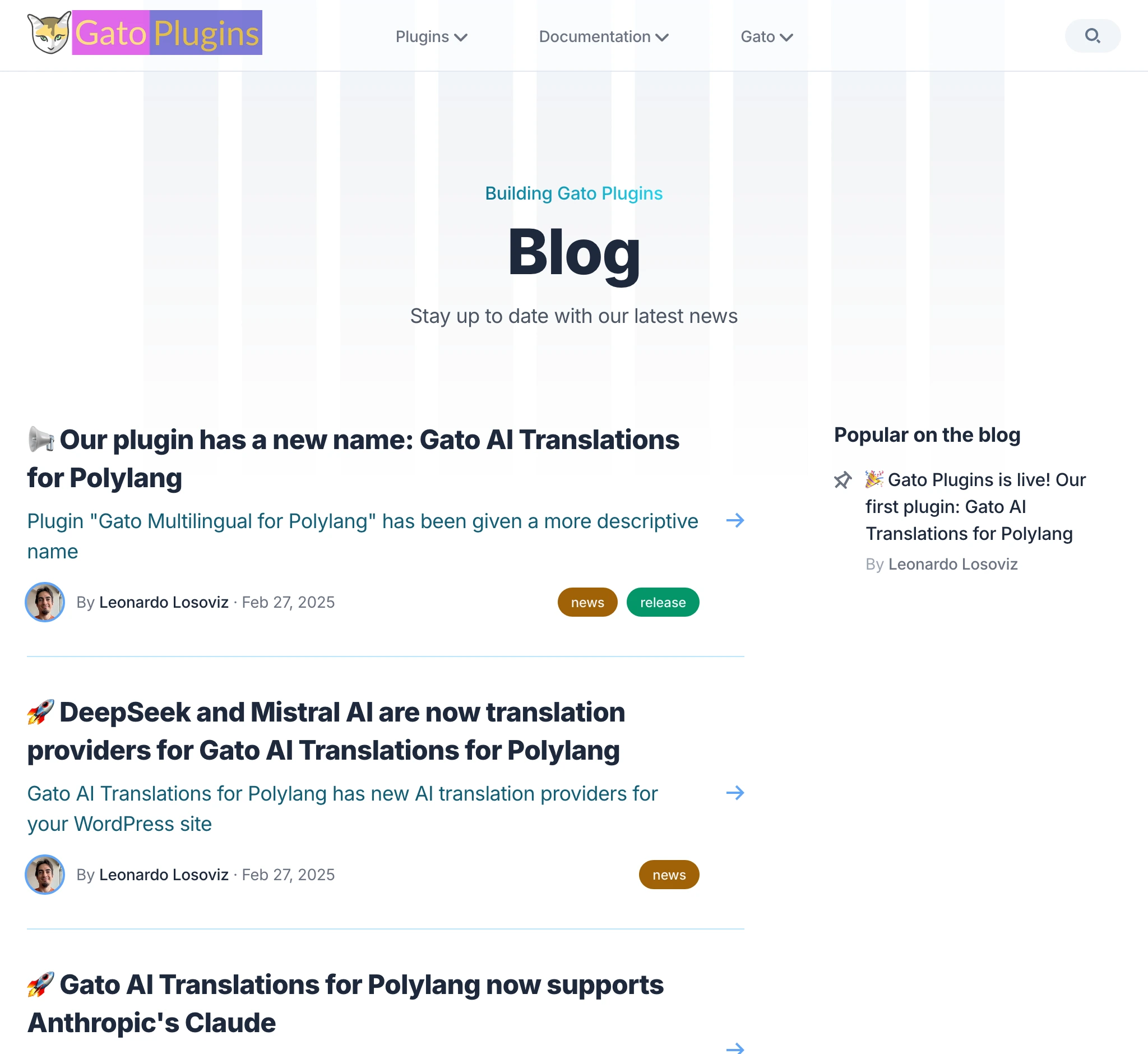 gatoplugins.com'daki blog bölümü